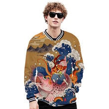 Japanese Print Ukiyoe Cat Fishing 3d Baseball Jacket Coat Men Women Hoodie Sweatshirts Tops Long Sleeve Harajuku Hoodies Jackets 2024 - buy cheap