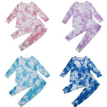 Toddler Baby Girl Boy Tie Dye Set Clothes Print Long Sleeve Pullover T-shirt+Pants 2Pcs Autumn Outfits Sets 1-6 Years 2024 - buy cheap