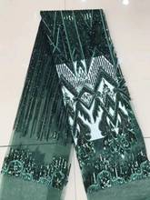Красивый дизайн, искусственная африканская вышитая Тюлевая сетчатая ткань, модная кружевная ткань для вечернего платья 2024 - купить недорого
