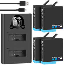 Probty-cargador original para Gopro Hero 8, paquete de 3 baterías, 2 ranuras, caja de almacenamiento, color negro 2024 - compra barato