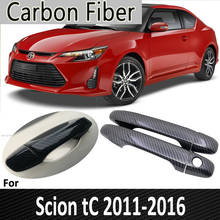 Black Carbon Fiber  for Scion tC AT20 20 2011 2012 2013 2014 2015 2016 Door Handle Cover Sticker Decorations Car Accessories 2024 - buy cheap
