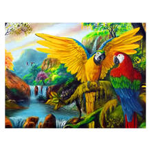 LZAIQIZG Diamond Painting Cross Stitch Animals Diamond Embroidery Full Square/Round Bird Rhinestones Parrot Cube Handcraft 2024 - buy cheap