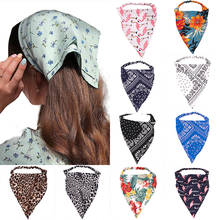 Diadema Vintage para mujer, pañuelo triangular para el pelo, bandanas bohemias con estampado Floral, elásticas, a la moda, para verano 2024 - compra barato