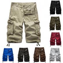 Plus Size Fashion Summer Casual Men's Solid Color Clothing Multi-Pockets Casual Loose Cargo Shorts Loose Work Male Fifth Pants 2024 - buy cheap