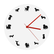 Precioso reloj de pared para decoración de tiendas de mascotas, retrato de perro, perro salchicha, animales, arte de Hospital, regalo para amantes de los perros salchicha 2024 - compra barato