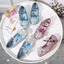 Туфли принцессы Disney для девочек, детская нескользящая обувь на плоской подошве, с кристаллами, Эльза, Холодное сердце, осень 2024 - купить недорого