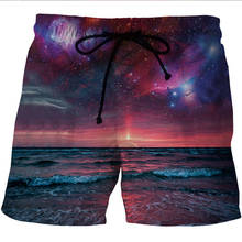 Espaço 3d galáxia impresso praia board shorts boxer troncos 2022 verão secagem rápida boardshorts homens hip hop shorts masculino praia wear 6xl 2024 - compre barato