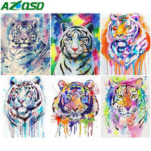 AZQSD Painting By Number Canvas Kits Tiger Handpainted Gift 40x50cm Coloring By Numbers DIY Animal Home Bedroom Wall Artwork 2024 - buy cheap