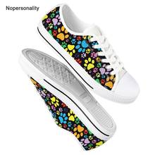 Nopersonality Casual Dog Paw Print Low Top Canvas Shoes Lightweight Female Ladies Flat Shoes for Women Breathable Sneakers 2024 - buy cheap