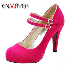 Enmayer-sapatos clássicos femininos de salto alto fechado, salto alto sensual, plataforma, para casamento, primavera/outono 2024 - compre barato