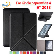 Smart PU Leather Slim Transformer Case for Amazon Kindle Paperwhite 4 6" 10th Generation (2018 Release) e-book Cover+Film+Stylus 2024 - buy cheap