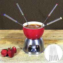 6 Pçs/set Aço Inoxidável Garfos de Fondue de Queijo Frutas Garfo de Sobremesa Garfo De Chocolate Panela Quente de Fusão Espeto para Ferramenta Da Cozinha utensílios de mesa 2024 - compre barato