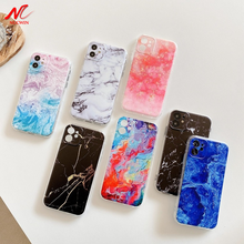 Airbag à prova de choque caso de mármore para iphone 11 12 pro max 7 8 plus x xs xr 12 mini se 2020 silicone macio watercolor claro tpu capa 2024 - compre barato