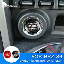 AIRSPEED для Subaru BRZ Toyota 86 аксессуары Carbon Fibe наклейка внутренняя отделка двигателя автомобиля кнопка запуска зажигания Крышка устройства 2024 - купить недорого