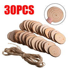 30PCs Natural Wood Slices 5-6cm Drilled Hole Unfinished Log Wooden Circles Round Handmade Embellishments DIY Decoration Home 2024 - buy cheap