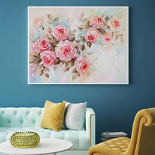 Pintura en lienzo de flores abstractas para pared, carteles nórdicos, sala de estar impresión para, pinturas decorativas 2024 - compra barato