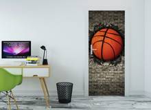 Mural creativo de baloncesto para puerta, papel tapiz, Impresión de pared, decoración para pared, mural, foto, envoltura de puerta autoadhesiva, Envío Gratis 2024 - compra barato
