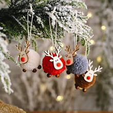 Colgante de árbol de Navidad de alce de madera de fieltro, adorno artesanal de ciervo, decoraciones navideñas para el hogar y Año Nuevo, 2021 2024 - compra barato