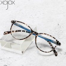 XojoX-gafas de lectura antiluz azul para mujer, lentes transparentes de leopardo con montura, a la moda, para hipermetropía, graduadas para ancianos 2024 - compra barato