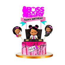 Boss Theme Cartoon Baby Happy Birthday Party Supplies Paper Cake Flags Kids Shower Party Baking Decoration Supplies Cake Toppers 2024 - buy cheap