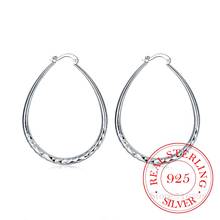 Hyperbole Classic 925 Sterling Silver Simple Big "U" shaped Pattern Circle Hoop Earrings For Women Silver Jewelry Pendientes 2024 - buy cheap