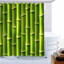 Шторка для душа ShunQian из бамбука и камня, занавеска для ванны из полиэстерной ткани, занавеска s для ванной, 3D Водонепроницаемая занавеска для ванны, крючок 2024 - купить недорого