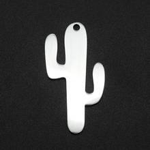 5pcs/lot 100% Stainless Steel 30x15 Cactus DIY Charm Pendant Wholesale Earring Finding Necklace OEM Order Accepted 2024 - buy cheap