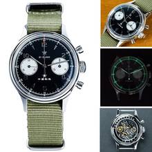 1963 New Luxury Pilot Chronograph Manual Mechanical Men's Watch Punk Sapphire Luminous Military Men Watch Canvas Business Clock 2024 - buy cheap