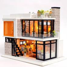 Casa de boneca de madeira, caixa em miniatura montar 3d miniaturas, kits de casa de bonecas, brinquedo para crianças, presente de aniversário 2024 - compre barato