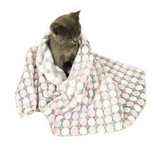 Мягкое одеяло для собак и кошек, милое Флисовое одеяло для сна с теплыми лапами, мягкое покрывало для щенков в горошек 2024 - купить недорого