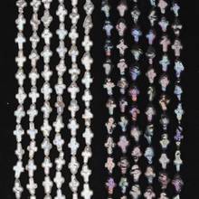 Lote de abalorios de perlas naturales de agua dulce, lote de 28 unidades de 8x13MM, 1 hebra, Cruz Irregular barroca, 100% AA 2024 - compra barato
