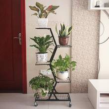 Multicamada, varanda de ferro forjado decoração de planta ostentosa no chão da sala de estar, verde potted frame dinheiro planta 2024 - compre barato