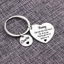 Personalized Keychain Nanny Gifts Custom Name Heart Shaped Key Chain Stainless Steel Bag Charm Jewelry Pendants Accessories 2024 - buy cheap
