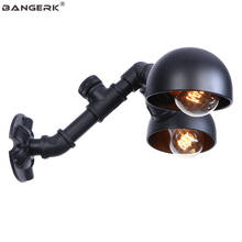 Vintage Edison Sconce Wall Lights Industrial Black Water Pipe LED Wall Lamp Double Loft Decor Wall Light Home Lighting Fixtures 2024 - buy cheap