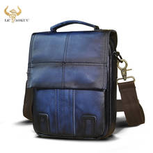 Качественная мужская модная повседневная сумка-тоут из натуральной кожи, сумка-мессенджер Mochila, дизайнерская сумка через плечо, сумка на 8 дюймов, планшет для мужчин 152 2024 - купить недорого