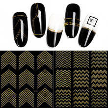 Big Size Stereo Gold Rivet 3D Metal Nail Sticker DIY Adhesive Curve Stripe Lines Manicure Nail Art Decals Nails Decoration Tape 2024 - buy cheap