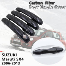 Capa de fibra de carbono para maçaneta de porta, acessório para suzuki marsemi sx4 fiat sedici 2006 2007 2008 2009 2010 2011 2012 2024 - compre barato