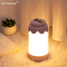 Lâmpada de mesa led colorida rgb, lâmpada noturna para bebês criativa com recarga usb decoração de quarto para presente de crianças