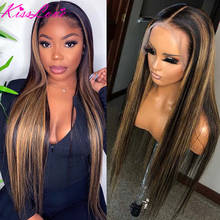 Kiss wave-peruca de cabelo humano com renda completa, para mulheres negras, cabelo brasileiro, remy, nós branqueados, pré-arrancados, full end, kiss love 2024 - compre barato