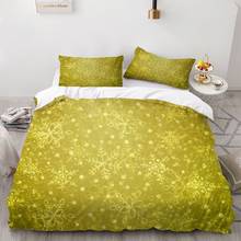 3D Snowflake Golden Background Bedding Set Christmas  Duvet Cover Set Fashion Cartoon 2/3 Pieces Home Textiles 2024 - buy cheap