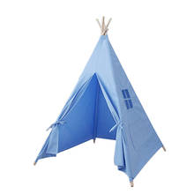 Чистый цвет детская палатка деревянная поддержка Крытый игрушечный дом хлопок холст игра дом съемный родитель-ребенок Интерактивная фея дом 2024 - купить недорого