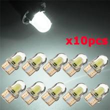 The New 10Pcs White LED T10 W5W COB Canbus Silicone Car License Plate Light Lamp Bulbs Parking Bulb 2024 - buy cheap