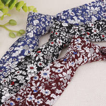 Linbaiway gravata de 6cm de algodão, estreita, fina, casamento, vermelha, novo design, camisa, gravata de pescoço, logotipo personalizado 2024 - compre barato