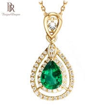 Bague Ringen Elegant Vintage Silver 925 Jewelry Water Drop Shaped Gemstone Pendant Emerald Necklace for Women Mother's Day gifts 2024 - buy cheap