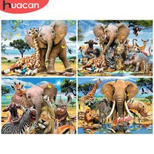 HUACAN  5D DIY Diamond Painting Elephant Forest Full Drill Square Diamond Embroidery Cross Stitch Animal Needlework Decor 2024 - buy cheap