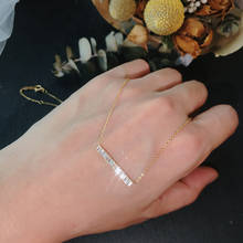 Silverology-collar de plata de ley 925 con forma cuadrada para mujer, colgante de lujo con tira de circonita completa 5A, joyería de oficina 2024 - compra barato