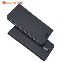 Capa flip de couro para nokia 3.1, acessório móvel capa elegante livro de visitas telefone nokia3.1 2024 - compre barato