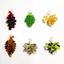 6pcs Custom hand made murano art glass leaves ornaments different color shape design fairy garden home decor accessories pendant 2024 - buy cheap