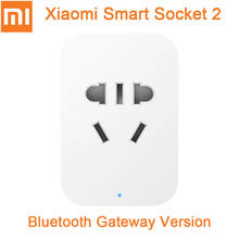 Xiaomi Mijia умная Wi-Fi розетка 2 Bluetooth шлюз версия беспроводной пульт дистанционного управления для адаптера переменного тока с кнопкой включения/выключения и таймер тройная защита 2024 - купить недорого