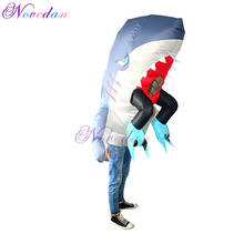 Disfraz de tiburón inflable para adultos y niños, disfraz de tiburón inflable para Halloween, fiesta, Festival, divertido Anime 2024 - compra barato